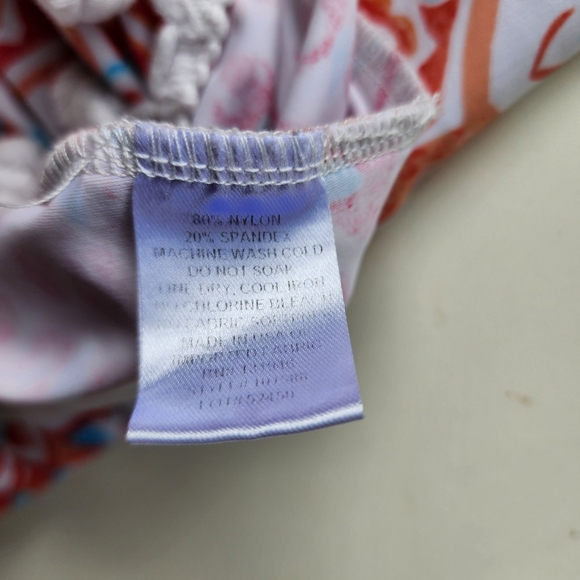 JUDE CONNALLY Dress  Geometric Orange Blue Summer Stretch Halter Sleeveles Sz S - Picture 11 of 11